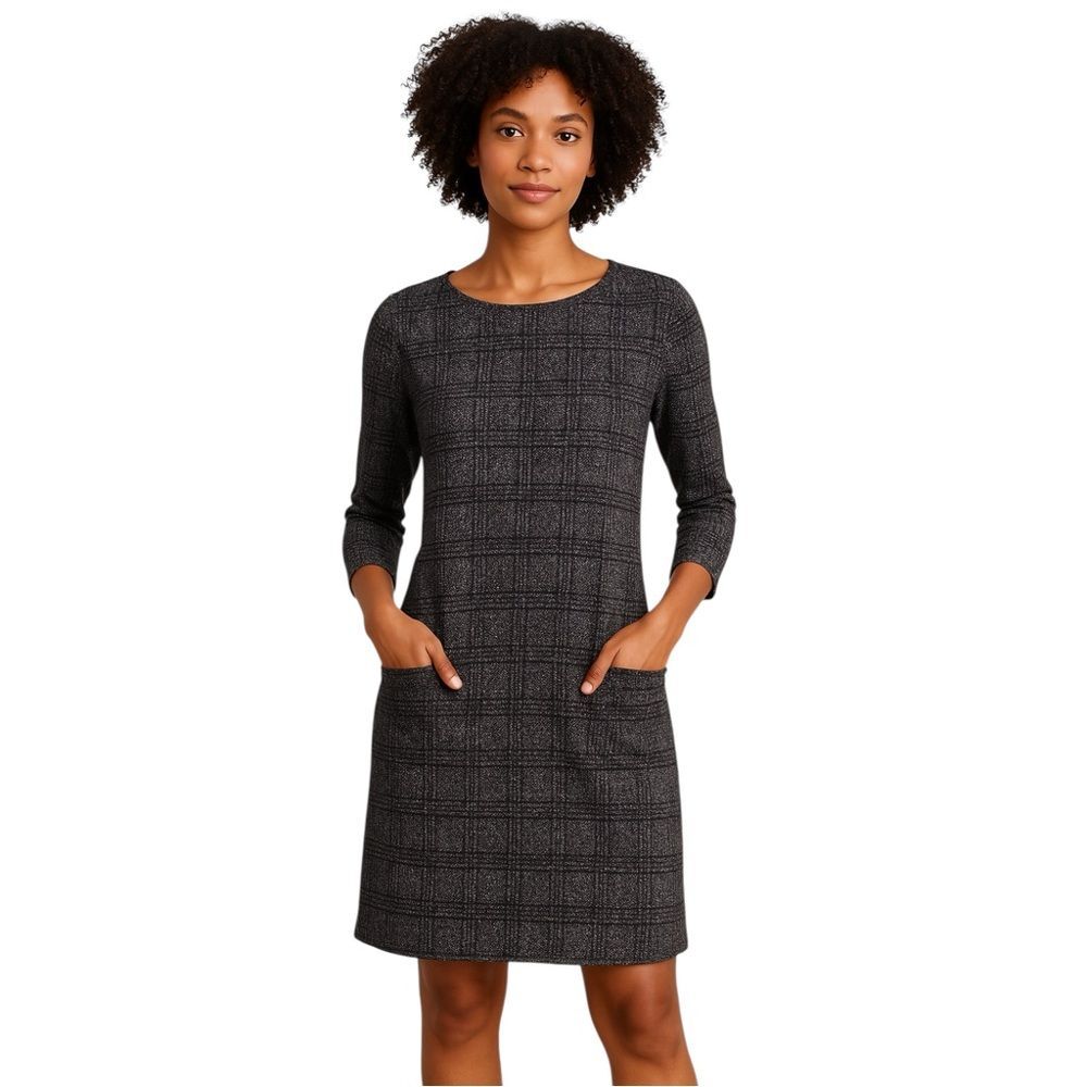 41 Hawthorne Black and White Aniya Jacquard Knit Dress with Pockets - Picture 1 of 8